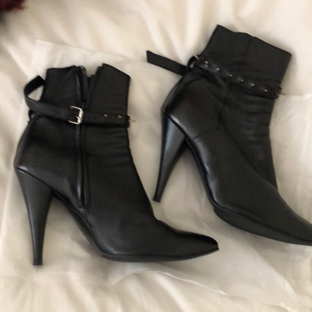 Saint Laurent black heeled booties